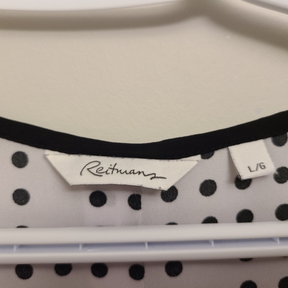 💪2/$15 Ricki's White and Black Polka Dot Shirt - Picture 3 of 3
